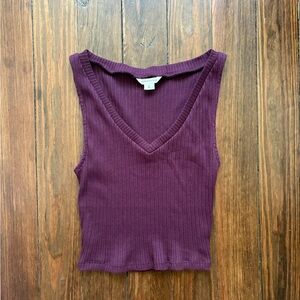 Aeropostale Purple Ribbed Crop Tank Top